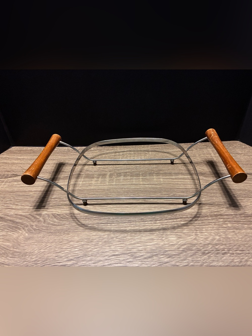 Pyrex Corningware Vintage Teak Wood Handle Casserole Rack Large 9.5”x9.5”